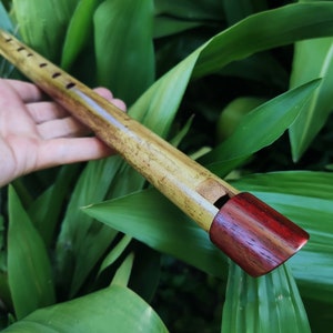 Handmade Whistle concert tuned in Bb/A#, Irish style Penny Whiste made of bamboo, Intuitive Flute with a Rustic Design, Gift for Musician