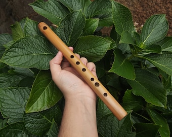 High D Major Piccolo | Handmade Small Transverse for Folk and Traditional Music | Unique Bamboo Fife with Rosewood cap | Rui Gomes