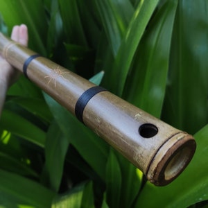 Egyptian Flute in low A for Meditation and Sound Healing. Handmade bass bamboo flute with an exotic, middle eastern sounding scale