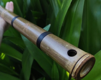 Egyptian Flute in low A for Meditation and Sound Healing. Handmade bass bamboo flute with an exotic, middle eastern sounding scale