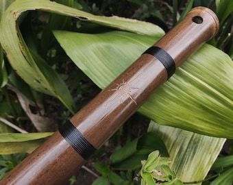 Low A Akebono Bamboo flute, deep meditative handmade flute inspired by Oriental Zen scale. Exotic flute for mindfulness and music therapy