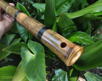 Deep Exotic Meditative Kokin Akebono Bamboo Flute in the key of low G#3. Rustic oriental flute. Ethnic asian flute. Deep transporting voice