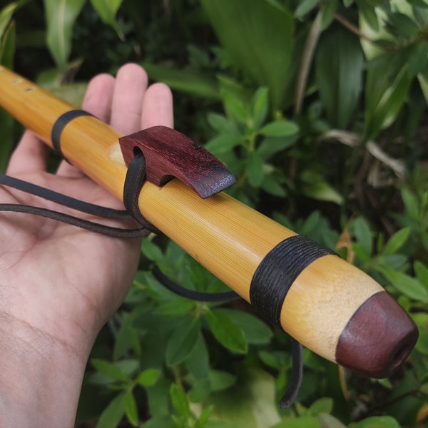 Bamboo Native Flute in A minor Pentatonic. Intuitive Flute made out of Bamboo and Purpleheart built in the Native American Style