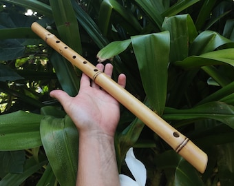 Unique Bamboo Flute in the key of low E, One of a kind Concert Tuned Traverso | For Intuitive or Folk music | Gift for Musician | Rui Gomes