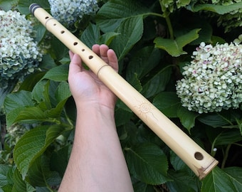 Aeolian Bamboo Flute in the key of D | 6-hole Transverse Flute with Intuitive Scale | A = 440 Hz tuning | Soothing Sound | Rui Gomes