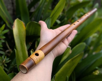 Bamboo flute in D Major with Boxwood Lip Plate | Right handed 6 holes Flute for Irish and Folk Music | Handmade Transverse Flute | Rui Gomes