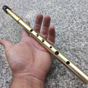 Penny Whistle in high C. Handmade tunable Tin Whistle, for Irish, celtic and Folk Music | Brass Flute by Rui Gomes