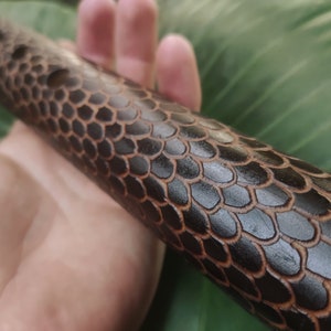 The Dragon Flute! Dragon Skin Kokin Akebono Bass Bamboo Flute in low A, for deep meditation, sound healing | Unique Gift for Musician