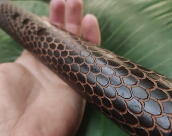 The Dragon Flute! Dragon Skin Kokin Akebono Bass Bamboo Flute in low A, for deep meditation, sound healing | Unique Gift for Musician