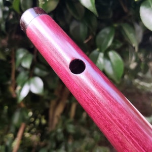 G major Purpleheart Flute. Handmade Wooden Irish style flute, made in two pieces, concert tuned for Folk Music | Gift for Musician | Exotic