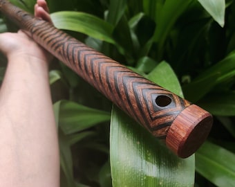 Deep Meditation Flute in low A3 Akebono Ethnically Carved . Unique Handmade Bamboo Flute for Sound healing and meditation