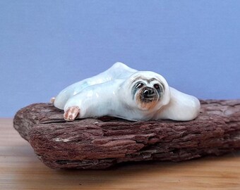 Sloth Miniature collectable ceramic hand painted
