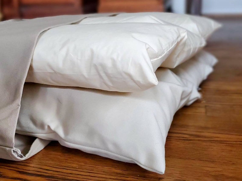 LARGE DOG BED 50"x38" | Feather-Top Soft Pet Bed With Cotton Canvas Cover | Wool Filled Insert | Machine Washable | Small Dog Bed Sizes immagine 8