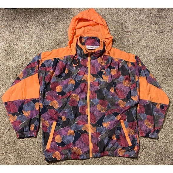 Vintage 90’s Men’s Large Reebok Full Zip Abstract… - image 1