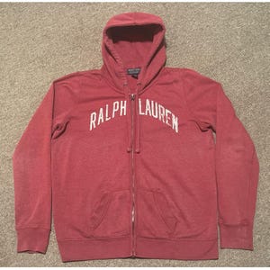 Vintage 90s XL Polo Jeans Co Ralph Lauren Spellout Full Zip Hoodie Sweatshirt