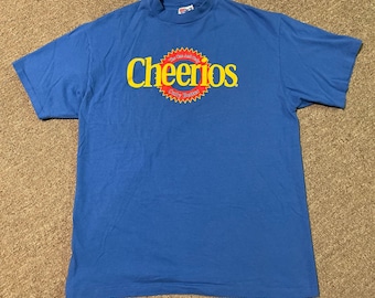 Vintage 90s Large Cheerios Cereal Promo Hanes Single Stitch T-Shirt USA