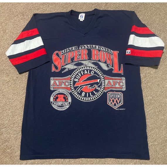 激レア 90s Buffalo Bills Super Bowl ヴィンテージT Vintage 1990 XL Buffalo Bills Logo 7 AFC Champs Superbowl 1/2