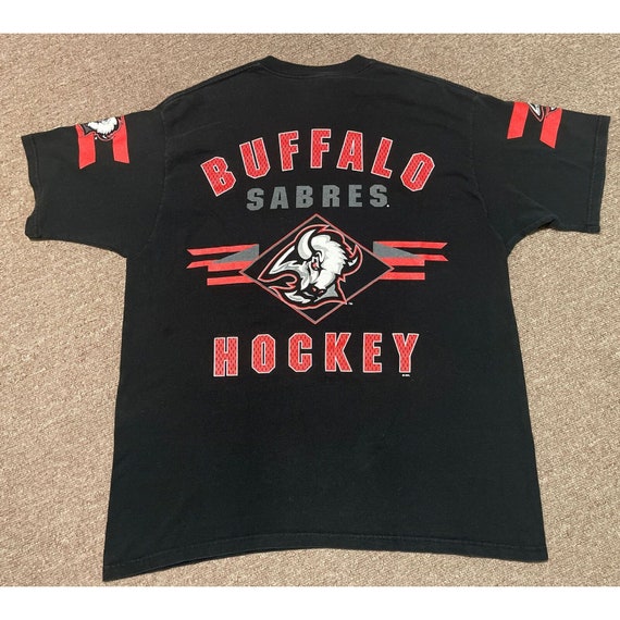 Vintage 90s XL Buffalo Sabres Goat Head NHL Hockey AOP Graphic