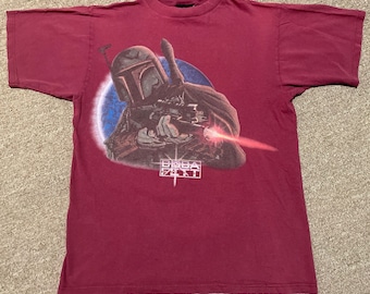 Vintage 1997 Medium Star Wars Boba Fett Mandalorian Disney Graphic T-Shirt
