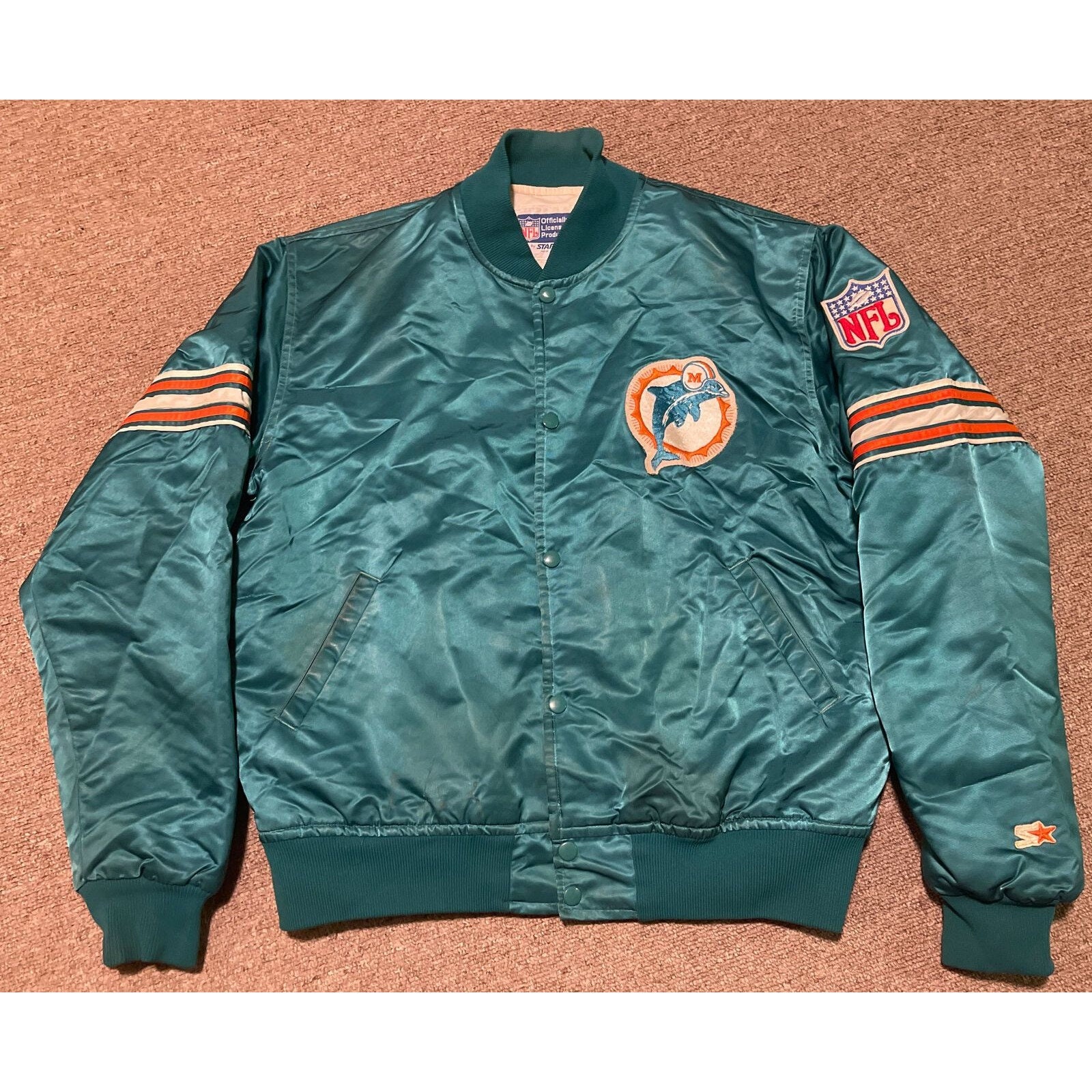 Lightweight Satin Jacket Miami Dolphins