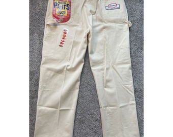 NWT Vintage 44x30 Dickies Off-White Professional Carpenter Painter Pants