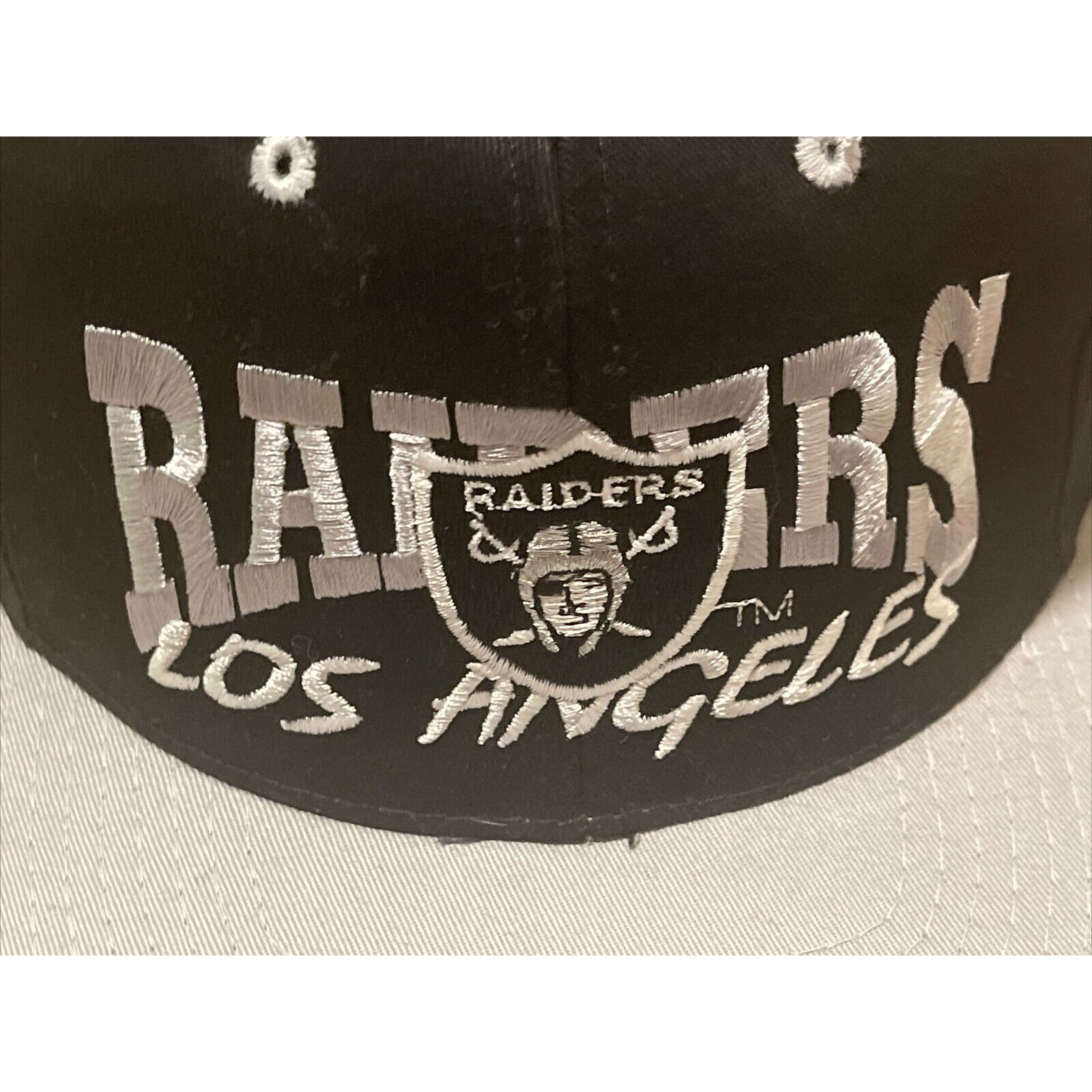 Casquette Vintage Los Angeles Raiders Snapback - Laine Noire - Années 90