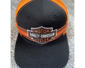 Vintage 80s 90s Harley Davidson Motorcycles Annco Trucker Snapback