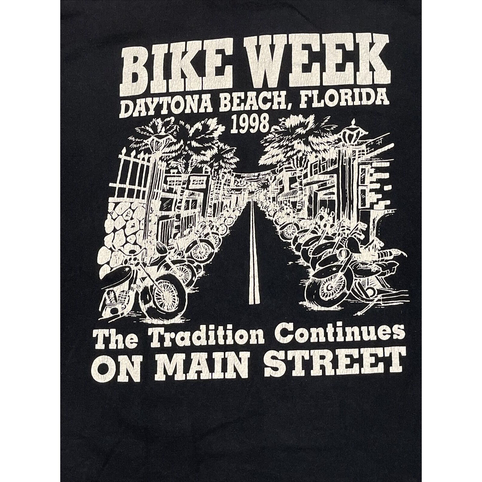 【中古】ヴィンテージ VINTAGE 90s HARLEY DAVIDSON BIKE WEEK 1998 ハーレーダビッドソン バイク 半袖Tシャツ 251031 Vintage 1998 XL Harley Davidson Bike Week Daytona Beach Single