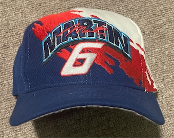 Vintage 90s Mark Martin 6 Nascar Valvoline Logo Athletic Splash Snapback Hat Cap