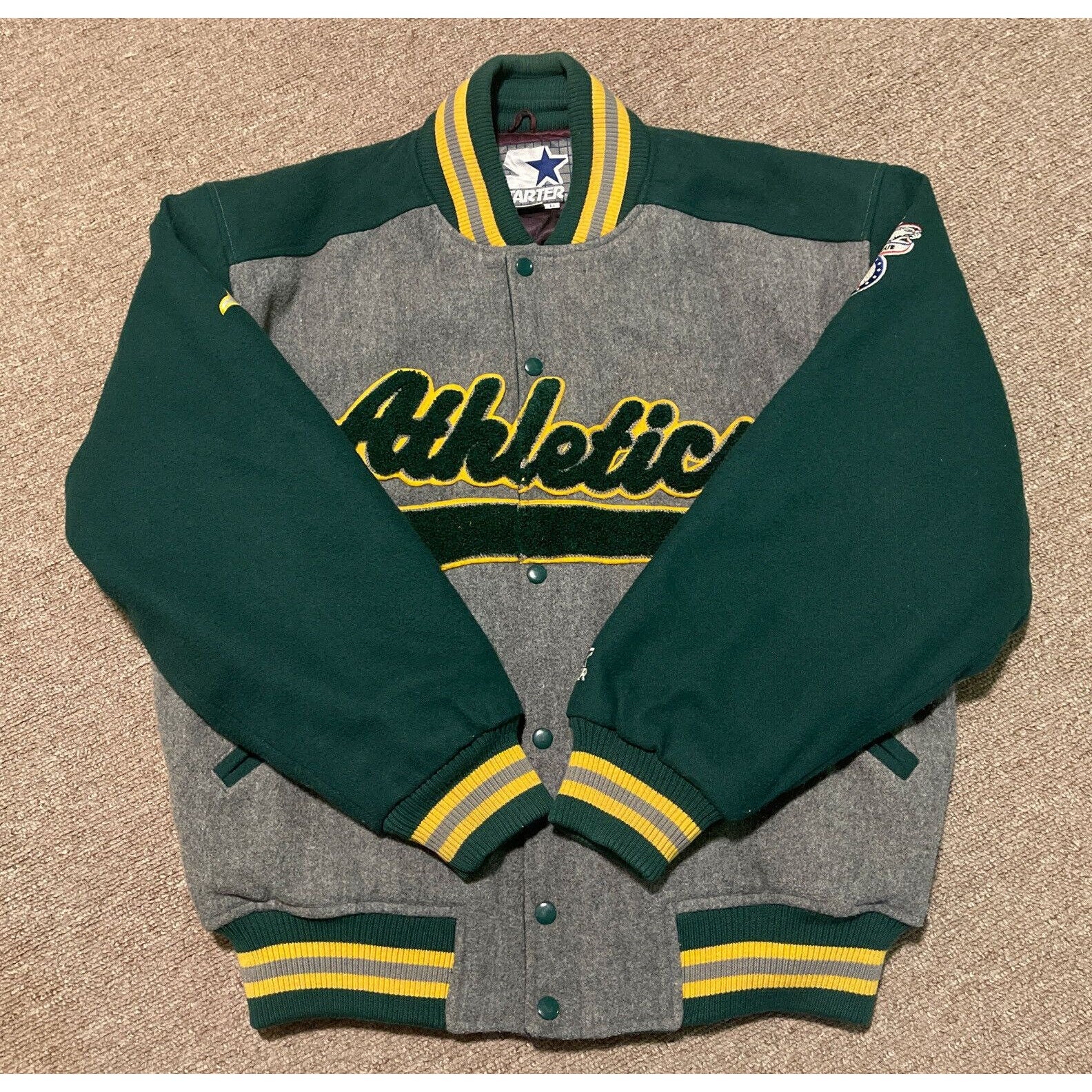 Vintage 90s Large Starter Oakland Athletics A's MLB Wool