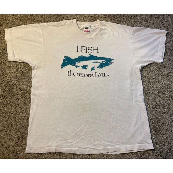 Vintage 1989 Mens XL Fly Fishing Trout Salmon Fish Single Stitch T