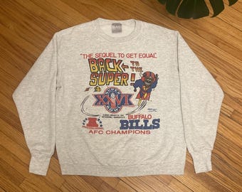 Vintage 90s Large Buffalo Bills NFL Super Bowl Back To The Future Sweatshirt USA