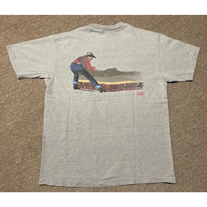 Vintage 80s Large Levi&#39;s Strauss Jeans Cowboy Western Single Stitch T-Shirt USA