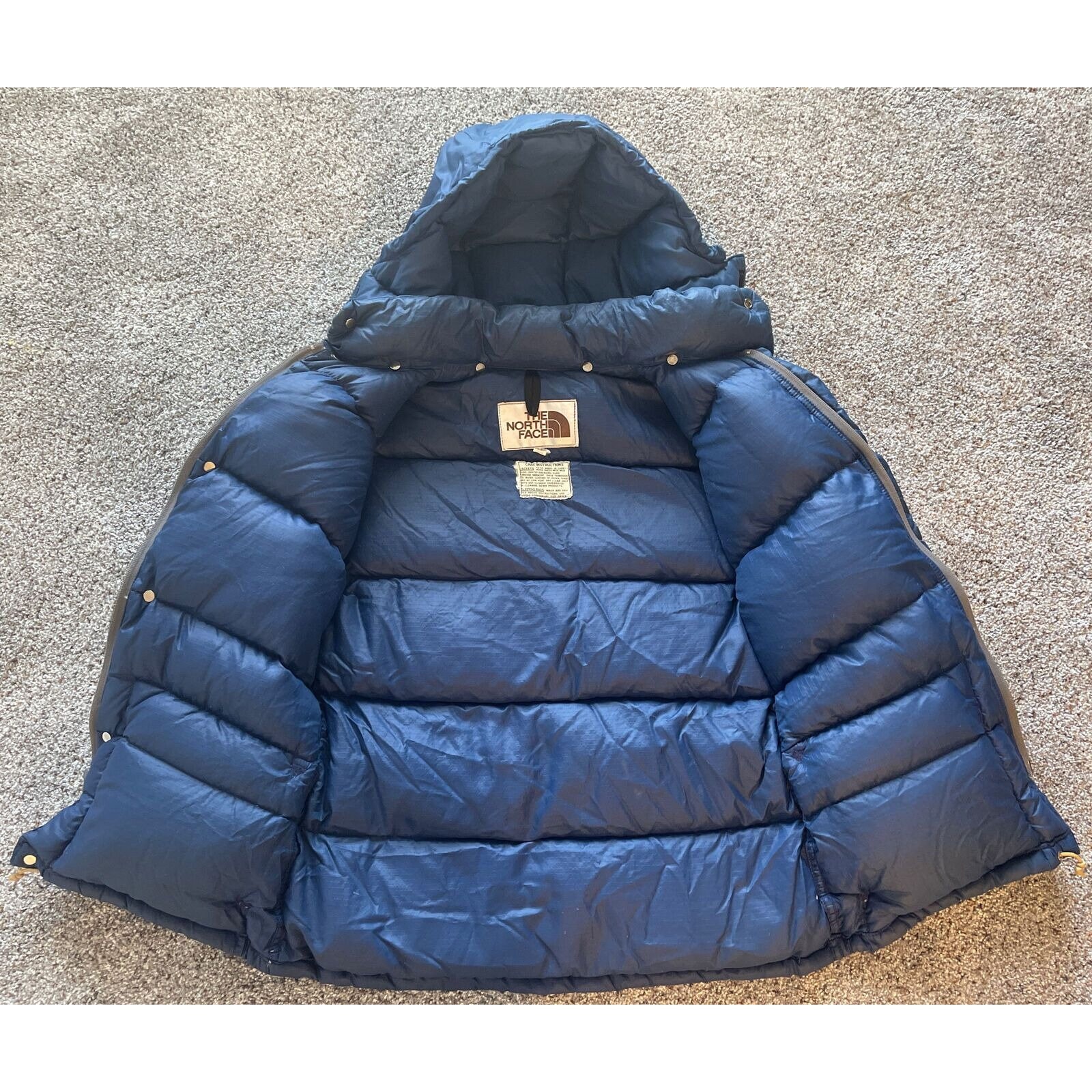 Vintage 70s 80s The North Face Goose Down Puffer Jacket Blue