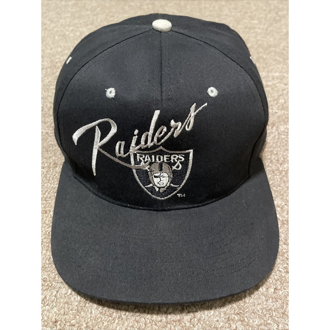 キャップ NFL OAKLAND RAIDERS 90's Snap Back Black Vintage 90s Oakland Raiders Las Vegas NFL Football Oakland Forever