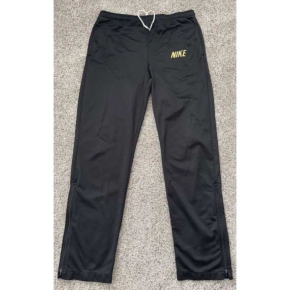 Vintage 80s Mens Medium Nike Logo Spellout Drawstring Sweatpants Black Etsy