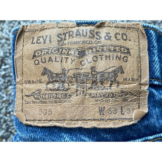 Vintage 70s Mens 33x32 Orange Tab Levi’s 505 Dark… - image 4