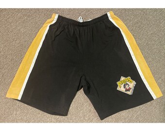 Vintage 1993 Large Pittsburgh Pirates MLB Baseball Athletic Drawstring Shorts