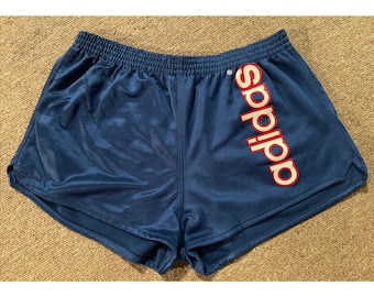 Vintage 80's Mens Large Adidas Spellout Deadstock Sprinter Running Short Shorts