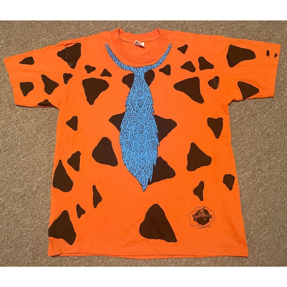 Vintage 90s XL the Flintstones Fred Flintstones Tuxedo AOP
