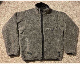 Vintage 1998 Mens Medium Patagonia Deep Pile Reversible Fleece Jacket USA Made