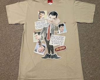 Vintage 2002 Mens Small Mr Bean Comedy Movie Promo Graphic Print T-Shirt