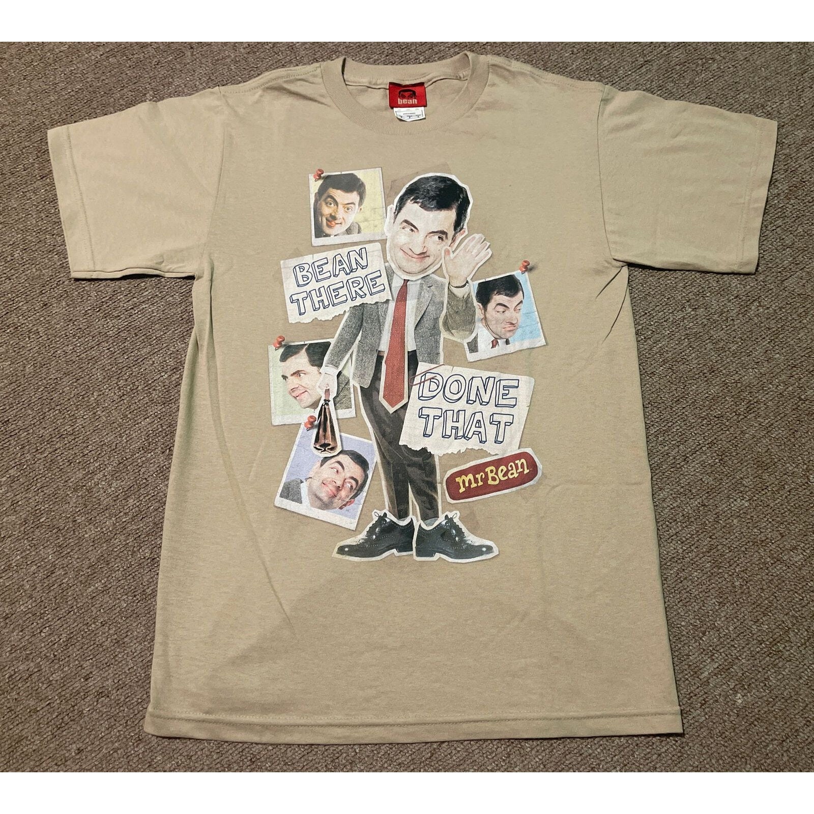 Vintage 2002 Mens Small Mr Bean Comedy Movie Promo Graphic Print T