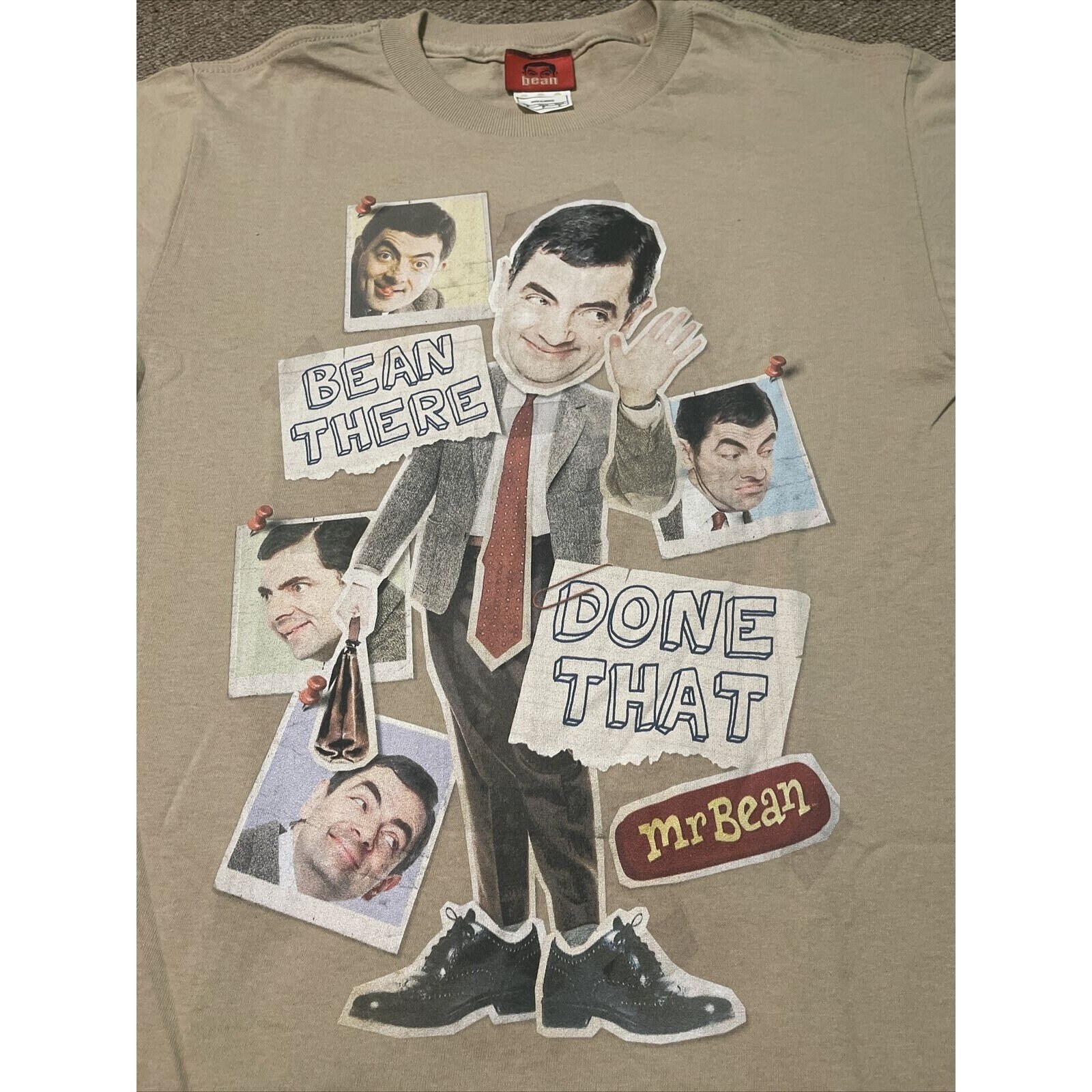 Vintage 2002 Mens Small Mr Bean Comedy Movie Promo Graphic Print T 
