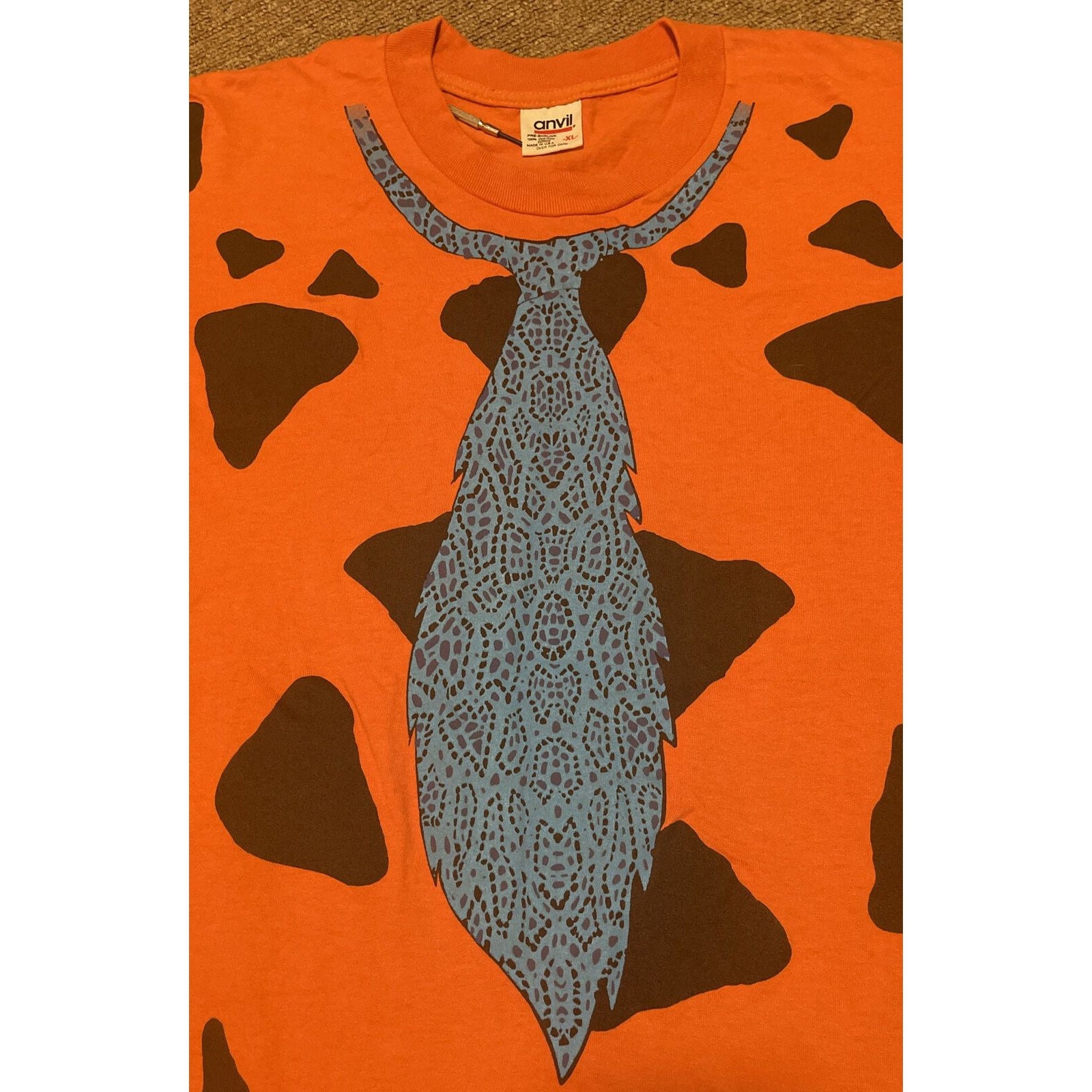 Vintage 90s XL the Flintstones Fred Flintstones Tuxedo AOP