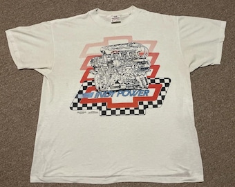 Vintage 80's XL Chevy Indianapolis INDY Raceway Nascar Single Stitch T-Shirt