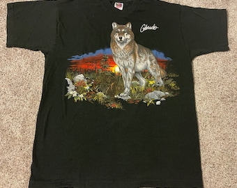 Vintage 90’s Mens XL Colorado Wolves Single Stitch Habitat Graphic T-Shirt
