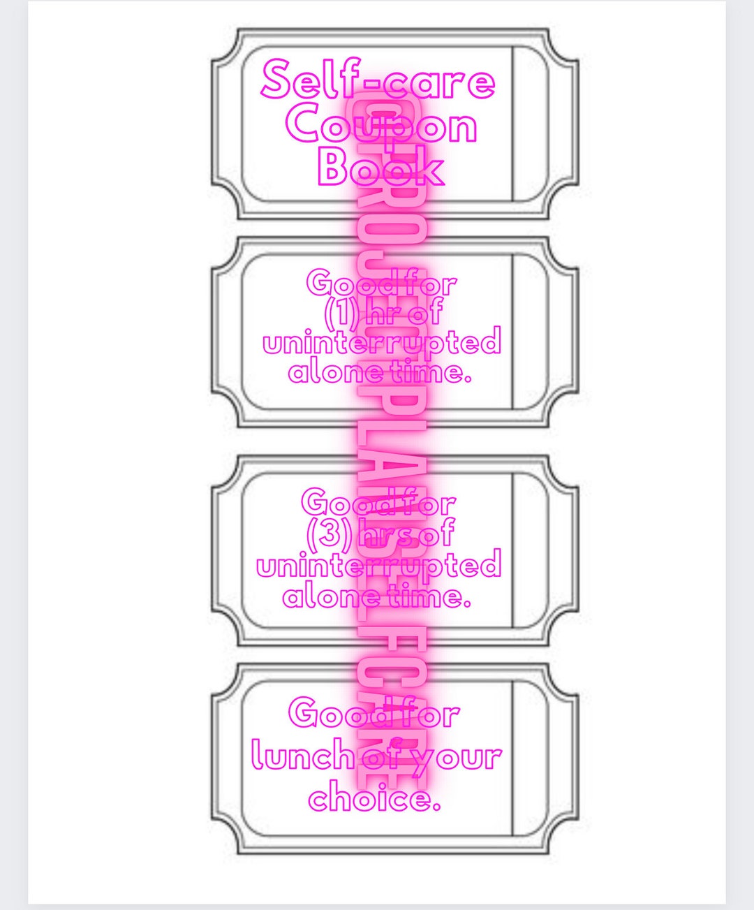 Self-care Coupon Book Digital Printable Self-care - Etsy