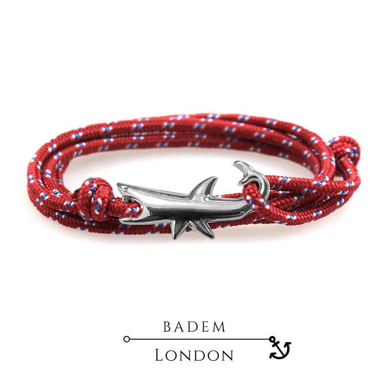 Shark Bracelet Nautical Rope Gift for Him Festive Season Etsy