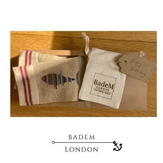 Badem London Gift Set - Shark Themed Package - Shark Bracelet & Shark Socks